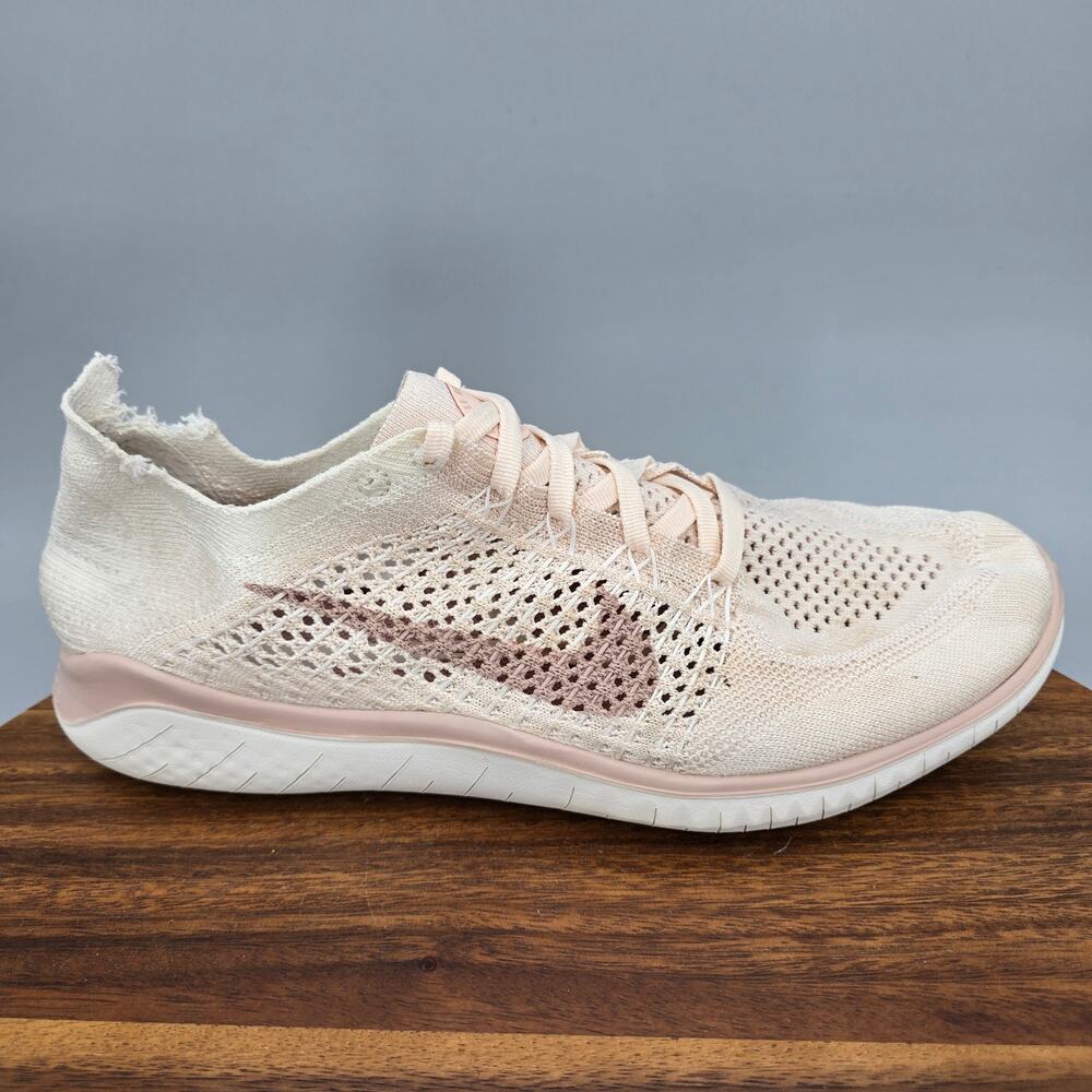 Nike Free RN Flyknit Shoes Womens 11 Guava Ice Beige Athletic Running Sneakers